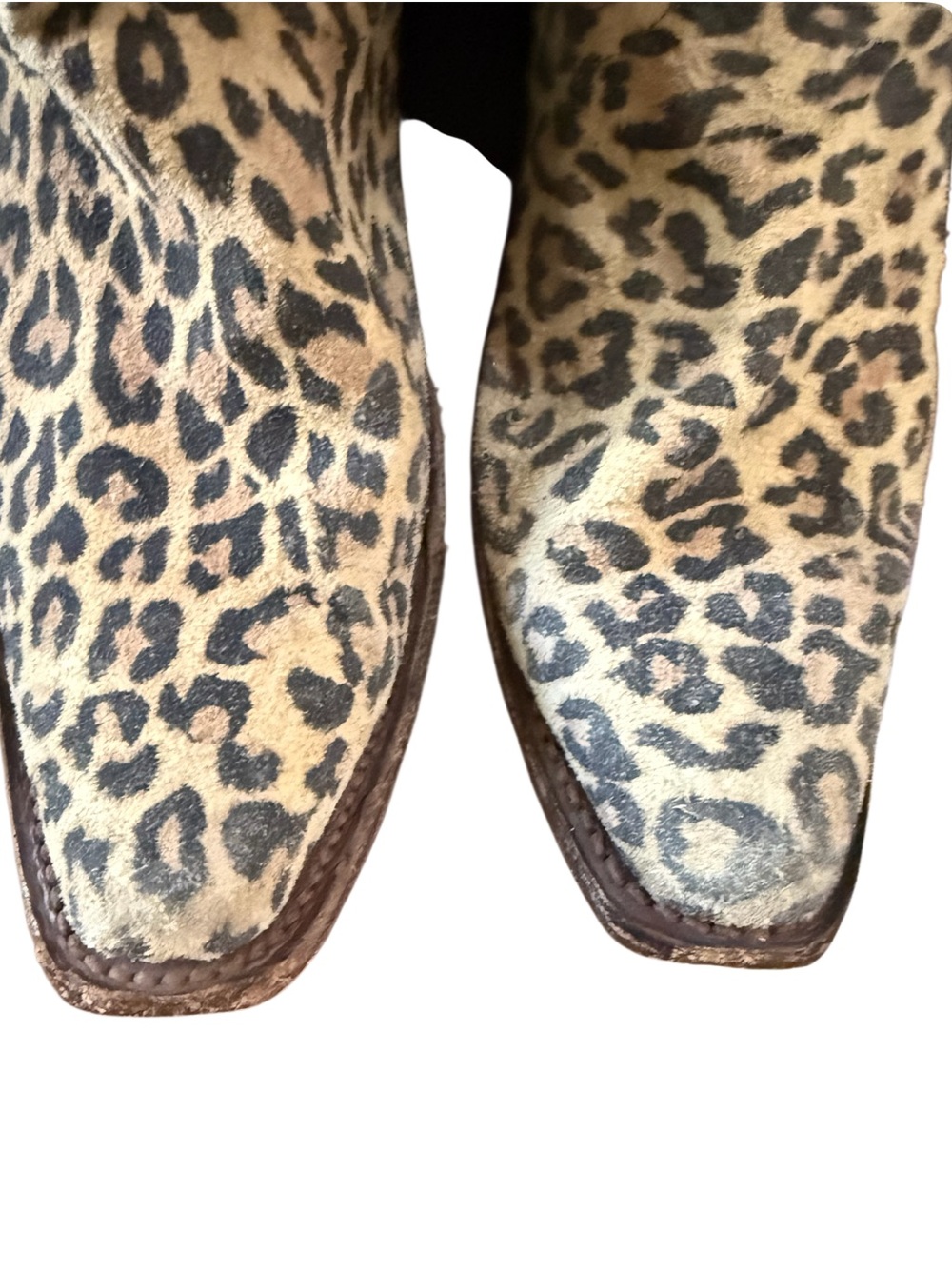 Leopard Print Women's Western Boots by Pecos Bill -Tan Black -Size 8 - Picture 8 of 12